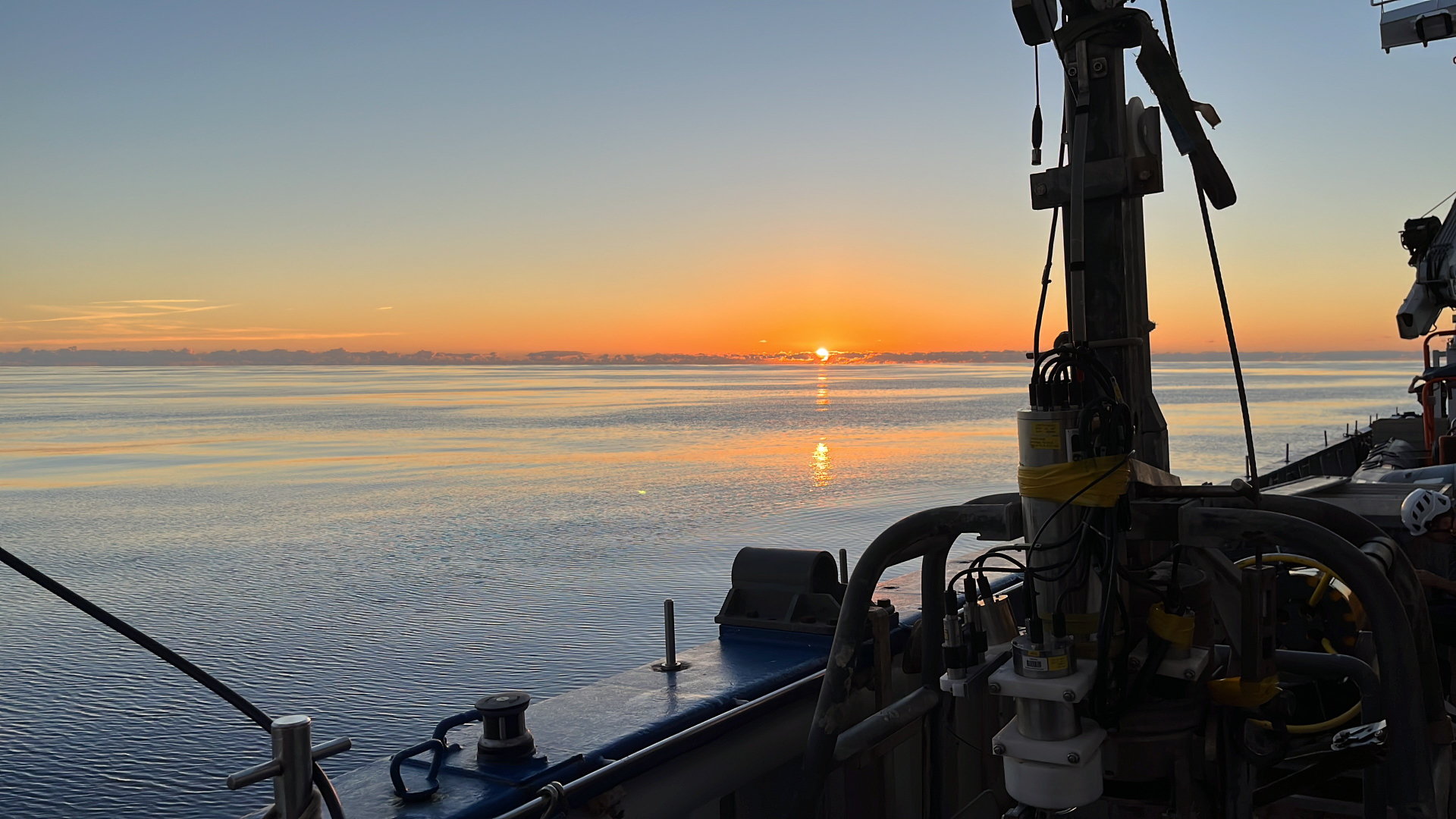Sunset from the RV Pelagia. (Photo: Helge Niemann)