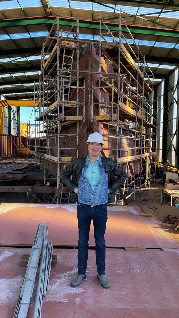 Gert-Jan Reichart during one of his many visits to Armon Shipyards in Vigo