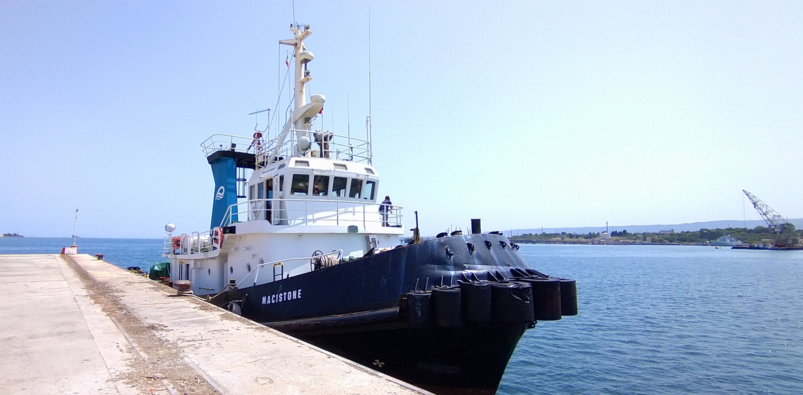 Tug Macistone in the harbour of Augusta, Sicily