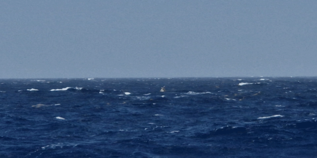 Buoy Laura bobbing in a choppy Atlantic Ocean