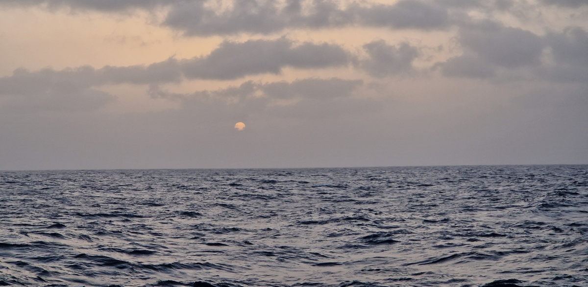 Thanks to large amounts of dust being blown through the atmosphere, the sun is already gone before hitting the horizon