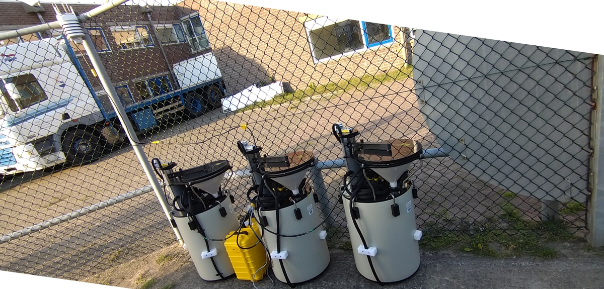 Testing the rain samplers with real rain