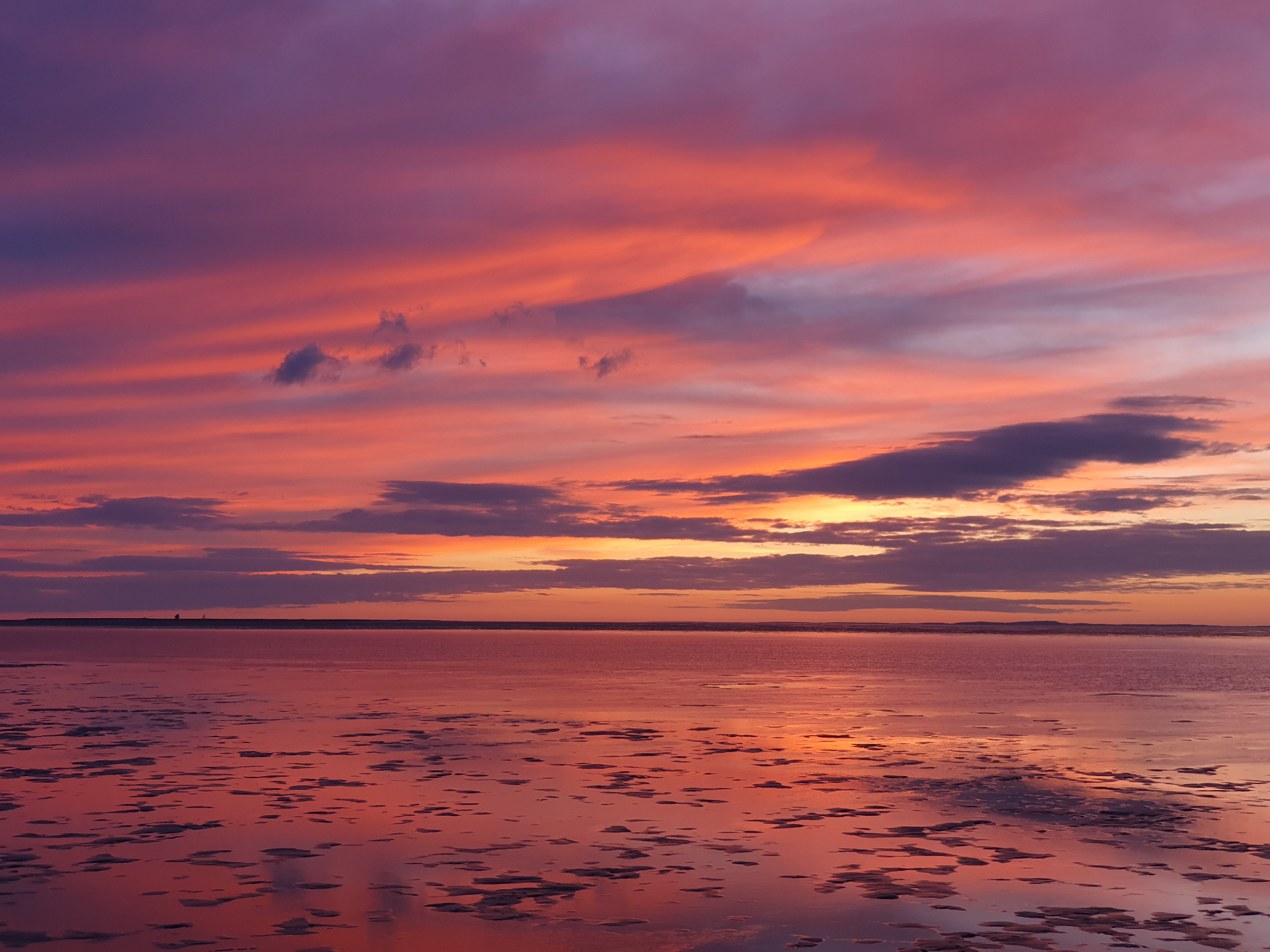 Sunset over the Wadden Sea.