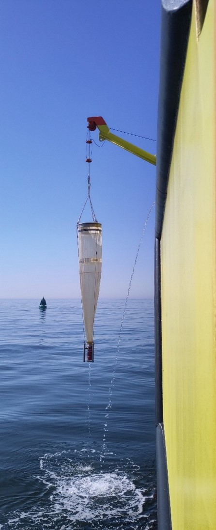 Deployment of the WP2 plankton net in the North Sea (© Hanna Stegeman).