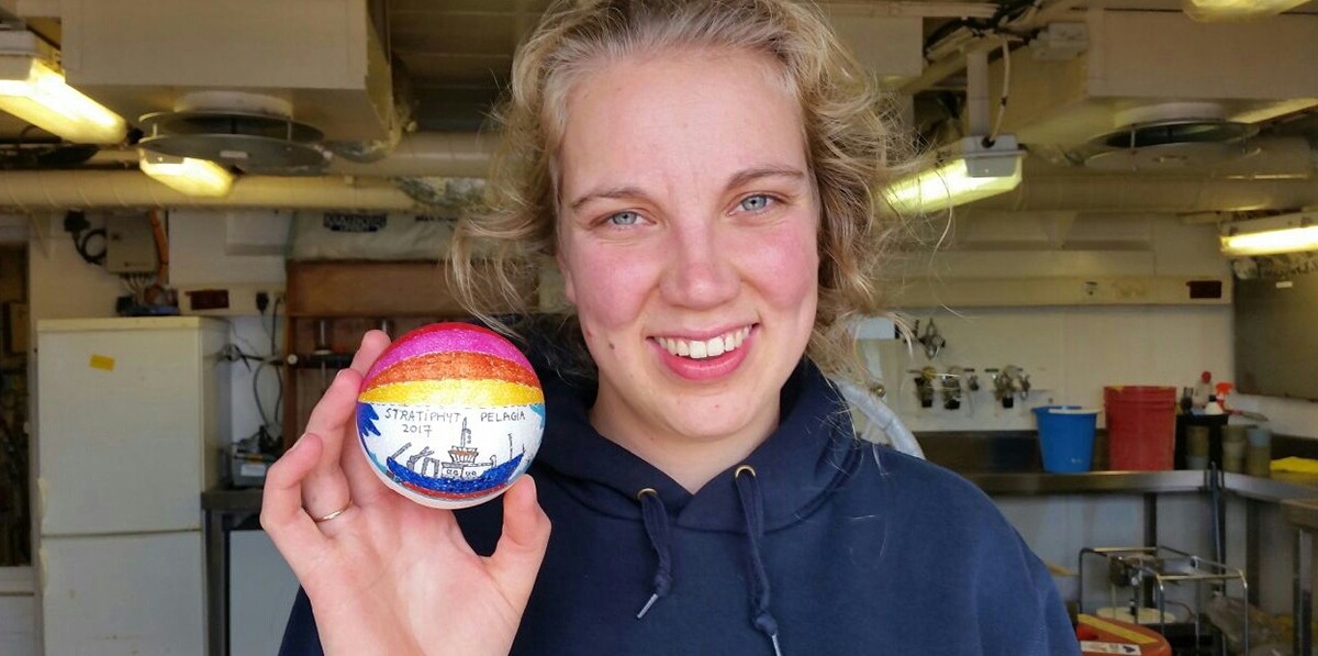 We send these painted foamballs to the bottom to see how they deal with large pressure.