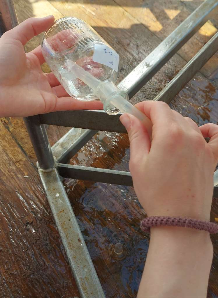 Rinsing the bottles before sampling