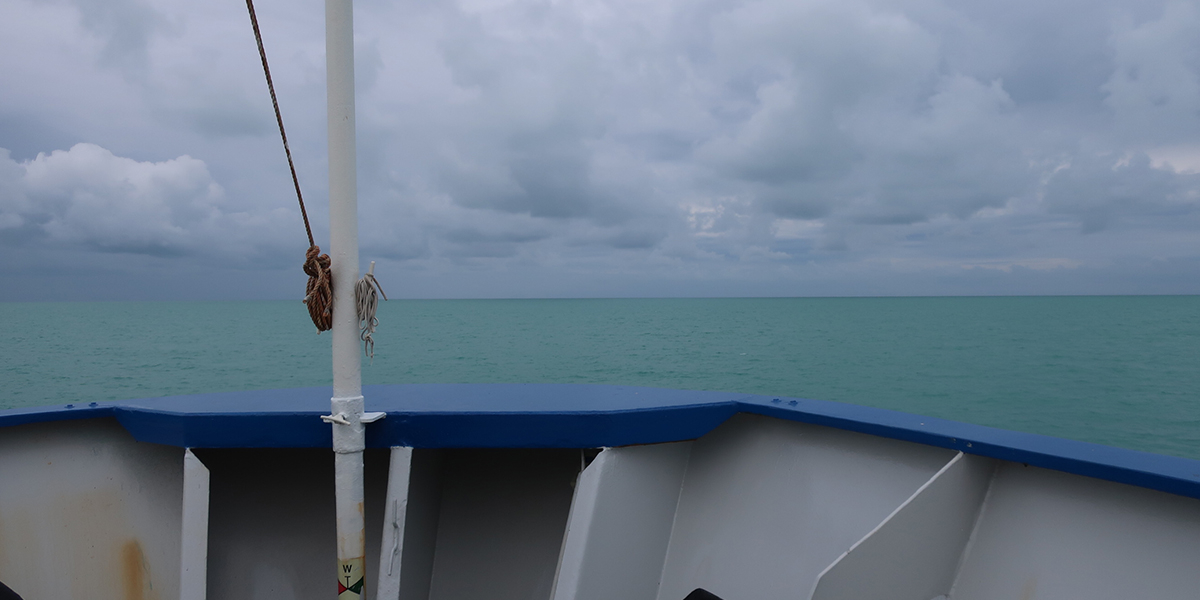 Multiple shades of blue during our transit to Whittard Canyon. Photo: NIOZ, Furu Mienis