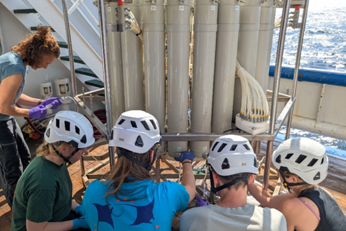 Collecting water from the CTD niskins