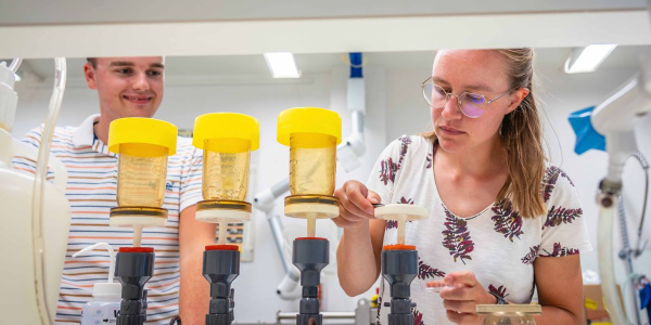 Analyzing suspended matter (© Stefan Krofft).